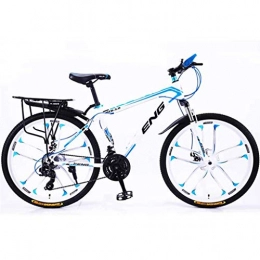 ZHEDYI Bike Adult Mens and Womens Mountain Bikes, 21 / 24 / 27 / 30 Shifting Options, 24 / 26in High Carbon Steel Frame Bike, Front and Rear Dual Disc Brakes Bicycle, Multiple Colors ( Color : B-24in , Size : 21 speed )