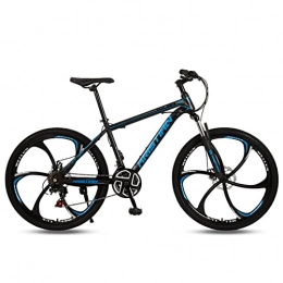 AZXV Mountain Bike Adult Mountain Bike，21 / 24 / 27 Variable Speed Full Suspension High-Carbon Steel MTB Bicycle，Rigid Hardtail，Dual Disc Brake Non-Slip，26-Inch Wheels，Bikes for Adult & Te black blue-21