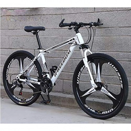 AXH Mountain Bike Adult Mountain Bike 24 Inch 30 Speed High Carbon Steel Full Suspension Frame Bicycles Gears Dual Disc Brakes Mountain Outroad Bicycle for Office Workers Students Commuting, white, 24 inch 30 speed