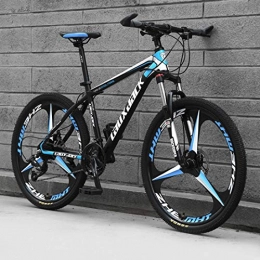 WYZQ Mountain Bike Adult Mountain Bike, 26-Inch 3-Spoke Wheel, High Carbon Steel Hard Tail Frame, Road Off-Road Non-Slip Bicycle, Double Disc Brake, black blue, 27 speed