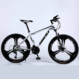 SAFT Bike Adult Mountain Bike Bikes, Double Disc Brake Bikes, 26 Inch Aluminum Alloy Wheels, General Purpose Women Men, 21 / 24 / 27 Variable speed (Color : Blake-white, Size : 21 speeds)