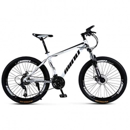 WSZGR Bike Adult Mountain Bike, High-carbon Steel Mountain Bicycle With Front Suspension, Lightweight Dual Disc Brake Mountain Bikes White And Black 26", 27-speed