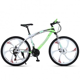 T-NJGZother Mountain Bike Adult Mountain Bike, Shock Absorbent Disc Brake, 26 Inch / 24 Inch, Mountain Bike Student Car-Black Green (Six Knife)_24-Inch 21 Speed，Wheels Dual Suspension Bicycle