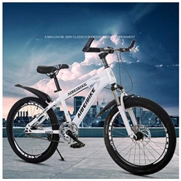 Adult Mountain Bike Single Speed Double Disc Brakes Shock Absorber Student Mountain Bike Shock Absorber Bicycle City Racing,White,24inches