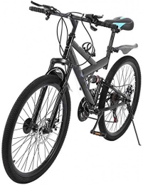 HFM Bike Adult Mountain Bikes Mountain Bicycle 26 Inch Mountain Trail Bike High Carbon Steel Full Suspension Frame Bicycles 21 Speed Gears Dual Disc Brakes