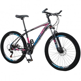 AZXV Mountain Bike Adults Mountain Bike High-Carbon Steel Full Suspension Bikes Mechanical Dual Disc Brake，24 / 27 / 30 Speed，26 Inch Wheels，variable Speed Bikes for Men / Women，Multiple Col black purple-27