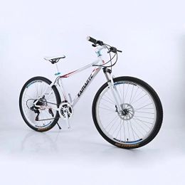 Alapaste Mountain Bike Alapaste Comfortable Breathable Ergonomic Design Saddle Bike, Resistance To Friction Low Noise Front Suspension Bike, 31.5 Inch 27 Speed Mountain Bikes-White red 31.5 inch.27 speed