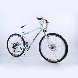 Alapaste Not-slip Resistance To Friction Handlebar Bike,Firm Durable High Carbon Steel Material Bike,31.5 Inch 24 Speed Front Suspension Mountain Bikes-White and blue 31.5 inch.24 speed