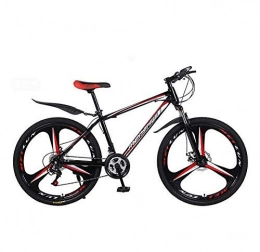 Alqn Mountain Bike ALQN 26 inch Mountain Bike Bicycle, High Carbon Steel and Aluminum Alloy Frame, Double Disc Brake, PVC and All Aluminum Pedals, B, 24 Speed