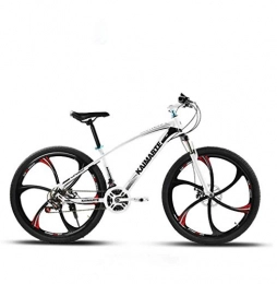 Alqn Bike Alqn Adult Variable Speed Mountain Bike, Double Disc Brake Bikes, Beach Snowmobile Bicycle, Upgrade High-Carbon Steel Frame, 26 inch Wheels, White, 21 Speed