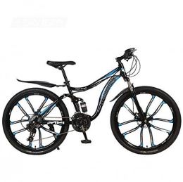 Alqn Mountain Bike Alqn Mountain Bike 26 inch Bicycle, Carbon Steel MTB Bike Full Suspension, Double Disc Brake, B, 24 Speed