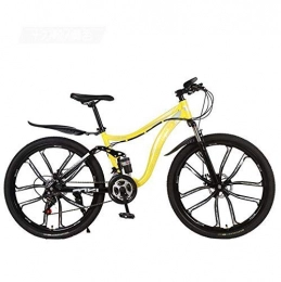 Alqn Mountain Bike Alqn Mountain Bike 26 inch Bicycle, Carbon Steel MTB Bike Full Suspension, Double Disc Brake, D, 21 Speed