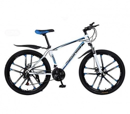 Alqn Bike ALQN Mountain Bike Bicycle, PVC and All Aluminum Pedals, High Carbon Steel and Aluminum Alloy Frame, Double Disc Brake, 26 inch Wheels, B, 21 Speed