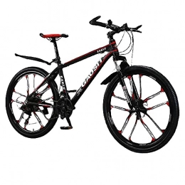 T-NJGZother Bike Aluminum Alloy, Off-Road Shock Absorber Mountain Bike, Ultra-Light 30-Speed Oil Disc, Shifting Racing, Men And Women Young Students Bicycle-[Ten Knives Black]_24 Speed (Default 26 Inch)，