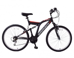 Ammaco Bike Ammaco. Dark Ascent 24" Dual Suspension Mountain Bike Shimano 18 Speed Black / Red 14" Frame