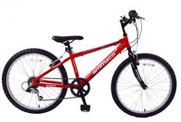 Ammaco Mountain Bike Ammaco. Python 24" Wheel Boys Junior Kids Mountain Bike Lightweight 13" Alloy Frame 6 Shimano Speed Red / Black 8 Years +