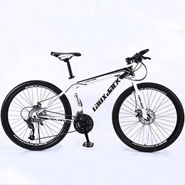 anushruti Men's Mountain Bike Adult Variable Speed Bicycle Adult Off-Road Bicycle 26 inch Disc Brake Shock Absorption (BLACK-WHITE)