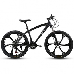 AP.DISHU Mountain Bike AP.DISHU Mountain Bike 21 / 24 / 27 Speed Double Disc Brake Male And Female Students Oneness Wheel Variable Speed Outdoor Cross Country Bicycle High Carbon Steel 26 Inch, Black, 24 Speed