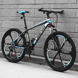 AP.DISHU Bike AP.DISHU Mountain Bike Bicycle, 26 Inch High Carbon Steel Off-Road Bike Full Suspension Bikes, Men's Womens Dual Disc Brake, Blue, 21 Speed