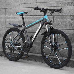 AP.DISHU Mountain Bike AP.DISHU Variable Speed Mountain Bike 21 / 24 / 27 / 30 Speed Carbon steel Frame 26 Inches 10-Spoke Wheels Damping Bicycle, Blue, 21 Speed