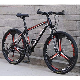 AXH Mountain Bike AXH Mountain Bike 24 inch 24 speed High Carbon Steel Full Suspension Frame Bicycles Gears Dual Disc Brakes Mountain Outroad Bicycle for Office Workers Students Commuting, black red, 24 inch 24 speed