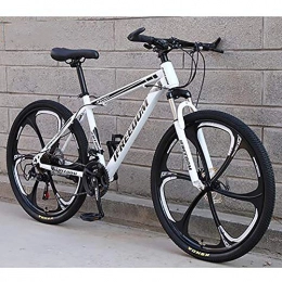 AXH Bike AXH Mountain High Carbon Steel Full Suspension Frame Bicycles 26 inch 24 speed Gears Dual Disc Brakes Mountain Outroad Bicycle for Office Workers Students Commuting, white, 26 inch 24 speed