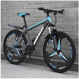 AYHa Bike AYHa 24 inch Mountain Bikes, Mens Women Carbon Steel Bicycle, 30-Speed Drivetrain All Terrain Mountain Bike with Dual Disc Brake, 21Vitesses, 21vitesses, Cyan 6 Spoke