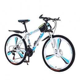 BaiHogi Mountain Bike BaiHogi Professional Racing Bike, 21 / 24 / 27-Speeds Mountain Bikes Bicyclesng Steel Frame with Dual Suspension and Dual Disc Brake for Adults Mens Womens / Blue / 24 Speed (Color : White, Size : 27 Speed)