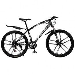 BaiHogi Mountain Bike BaiHogi Professional Racing Bike, 26-Inch Wheels Full Suspension Mountain Bike Carbon Steel Frame 21 / 24 / 27 Speed with Disc Brakes Suitable for Men and Women Cycling Enthusiasts / Black / 27 Speed