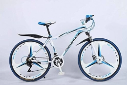 baozge Mountain Bike baozge 26In 21-Speed Mountain Bike for Adult Lightweight Aluminum Alloy Full Frame Wheel Front Suspension Mens Bicycle Disc Brake Blue D-E_Blue