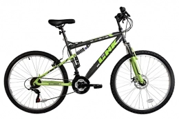 Basis Bikes Mountain Bike Basis Link DS Full Suspension Mountain Bike, 26" Wheel - Graphite / Lime