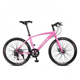 Bdclr Mountain Bike Bdclr Beginners Flat Handle Seat height adjustable Fashion 7-speed road racing bike, Pink