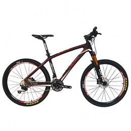 BEIOU Carbon Fiber Mountain Bike Hardtail MTB 10.65 kg SHIMANO M610 DEORE 30 Speed Ultralight Frame RT 26-Inch Professional Internal Cable Routing Toray T800 Carbon Hubs Matte CB025A (17-Inch)