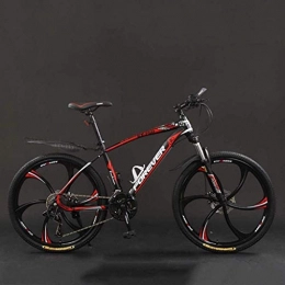 TTZY Mountain Bike Bicycle, 24 inch 21 / 24 / 27 / 30 Speed Mountain Bikes, Hard Tail Mountain Bicycle, Lightweight Bicycle with Adjustable Seat, Double Disc Brake 6-11, Black Red, 24 Speed SHIYUE
