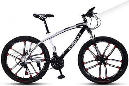IMBM Mountain Bike Bicycle, 24 Inch, Variable Speed Shock Absorption Off-Road Dual Disc Brakes High Carbon Steel Frame High Hardness Young Cycling Students Adult Men And Women Suitable For Height 145-160Cm