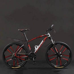 TTZY Bike Bicycle, 26 inch 21 / 24 / 27 / 30 Speed Mountain Bikes, Hard Tail Mountain Bicycle, Lightweight Bicycle with Adjustable Seat, Double Disc Brake 6-6, Black Red, 30 Speed SHIYUE