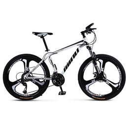 WEHOLY Mountain Bike Bicycle Mens' Mountain Bike, High-carbon Steel 27 Speed Steel Frame 26 Inches 3-Spoke Wheels, Fully Adjustable Front Suspension Forks, White, 24speed