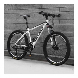 NOLOGO Bike Bicycles, adult mountain bike cross-country, men and women speed bike, bicycle student, casual bike (Color : White and black, Size : 21speed24inches)