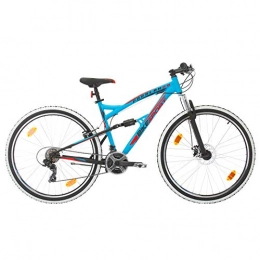 Bikesport Mountain Bike Bikesport PARALLAX Dual Suspension Mountain bike 24 Inch wheels Disc brakes Shimano 18 sp. (Black Blue)
