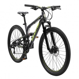 BIKESTAR Mountain Bike BIKESTAR Full Suspension aluminum Mountainbike Shimano 21 Speed, Discbrake 26 Inch tires | 16 Inch frame MTB Bicycle Fully | Black