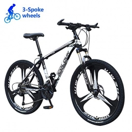 M-TOP Mountain Bike Carbon Frame Road Bike, Dual Disc Brake 24-Inch Hardtail Mountain Bike, 3-Spoke Wheels Bicycle MTB for Men, Women, Kids, Adults, Black, 30 Speed