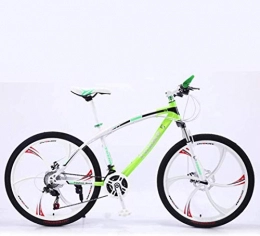 Ceiling Pendant Bike Ceiling Pendant Adult-bcycles BMX Bicycle, 24 Inch Mountain Bikes, High-Carbon Steel Soft Tail Bike, Double Disc Brake, Adult Student Variable Speed Bike (Color : White green, Size : 21 Speed)