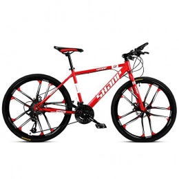 Chengke Yipin Bike Chengke Yipin Outdoor mountain bike Adult bicycle 24 inch One wheel Carbon steel frame Double disc brakes City road bike-red_21 speed
