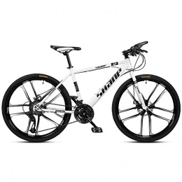 Chengke Yipin Bike Chengke Yipin Outdoor mountain bike Adult bicycle 24 inch One wheel Carbon steel frame Double disc brakes City road bike-white_30 speed