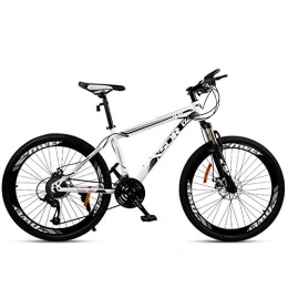 Chengke Yipin Bike Chengke Yipin Outdoor mountain bike Man woman bicycle 24 inch Spring front fork High carbon steel frame Double disc brakes City road bike-White black_21 speed