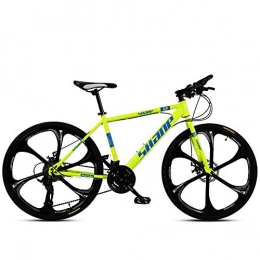 Chengke Yipin Bike Chengke Yipin Outdoor mountain bike Men's and women's bicycles 24 inches One wheel Carbon steel frame Double disc brakes City road bike-yellow_21 speed