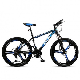 Chengke Yipin Mountain Bike Chengke Yipin Outdoor mountain bike Student bicycle 24 inch One wheel Spring front fork High carbon steel frame Double disc brakes City road bike-Black blue_24 speed
