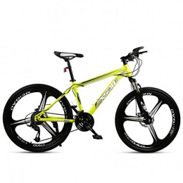 Chengke Yipin Bike Chengke Yipin Outdoor mountain bike Student bicycle 24 inch One wheel Spring front fork High carbon steel frame Double disc brakes City road bike-yellow_21 speed