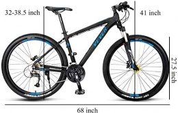 CHHD Bike CHHD Mountain Bikes, 27.5 Inch Mountain Bikes, Adult 27-Speed Mountain Bike, Aluminum Frame, All Terrain Mountain Bike, Adjustable Seat, Blue