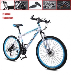 Cloth-YG Mountain Bike Cloth-YG 26 Inch Adult Mountain Bike, Double Disc Brake Cruiser Bikes, Beach Snowmobile Bicycle, Double-layer Aluminum Alloy Wheels, 21 Speed, White, Top version